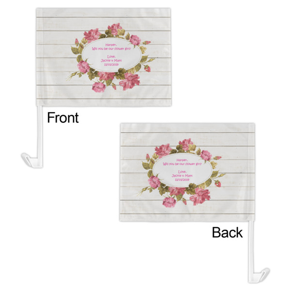 Custom Design - Car Flag - 11" x 8" - Front & Back View