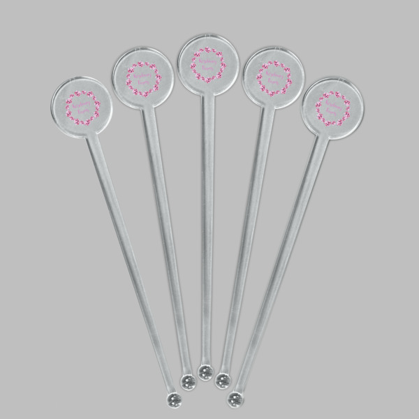 Custom Design - Clear Plastic 7" Stir Stick - Round - Fan View