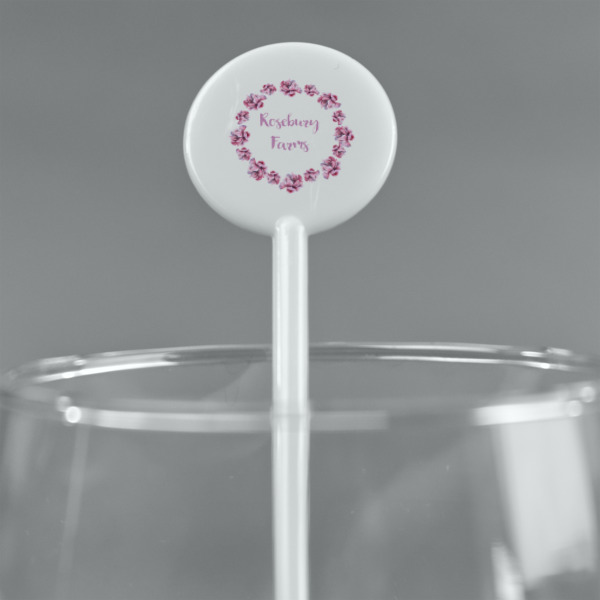 Custom Design - White Plastic 5.5" Stir Stick - Round - Main