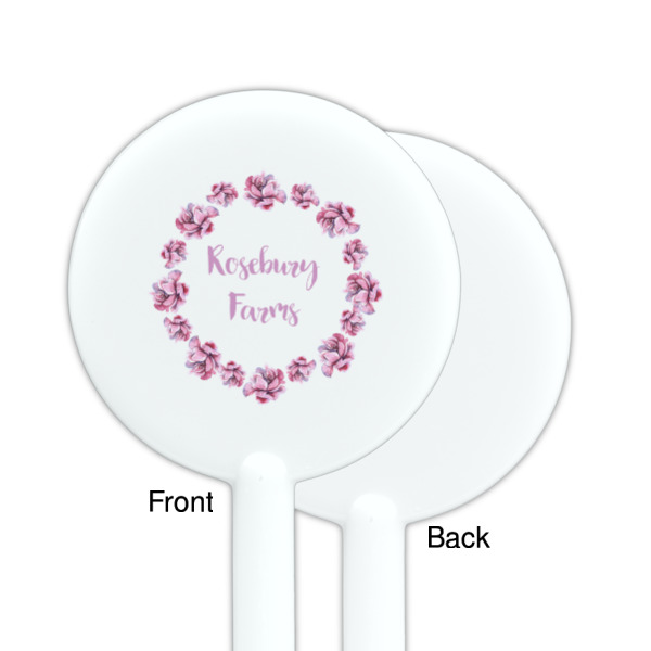 Custom Design - White Plastic 5.5" Stir Stick - Single Sided - Round - Front & Back