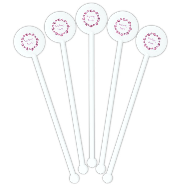Custom Design - White Plastic 5.5" Stir Stick - Fan View
