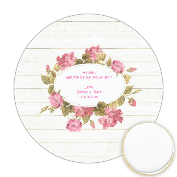 Custom Farm House Printed Cookie Topper - Round (Personalized)