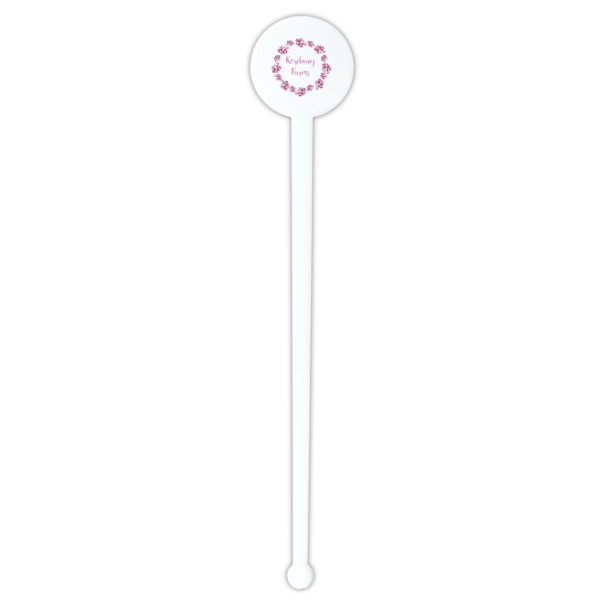 Custom Design - White Plastic 7" Stir Stick - Round - Single Stick