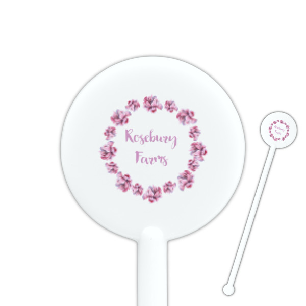 Custom Farm House 5.5" Round Plastic Stir Sticks - White - Single Sided (Personalized)