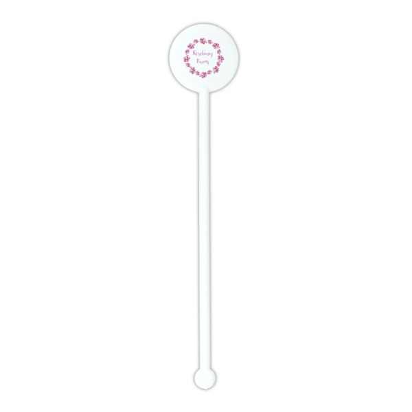 Custom Design - White Plastic 5.5" Stir Stick - Round - Single Stick