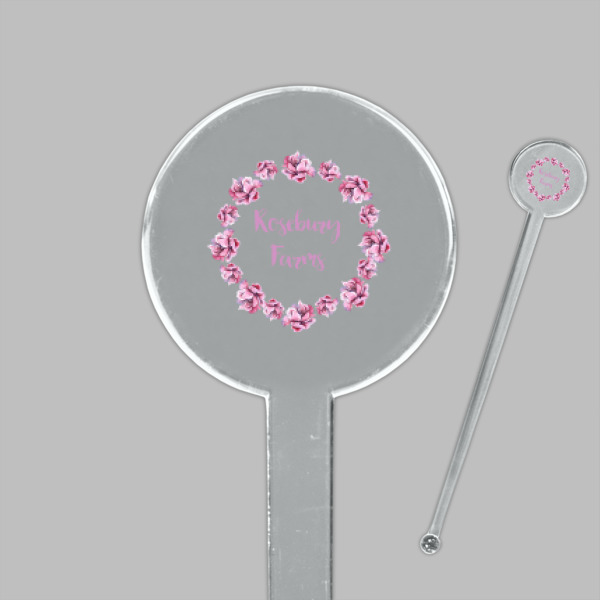 Custom Design - Clear Plastic 7" Stir Stick - Round - Closeup