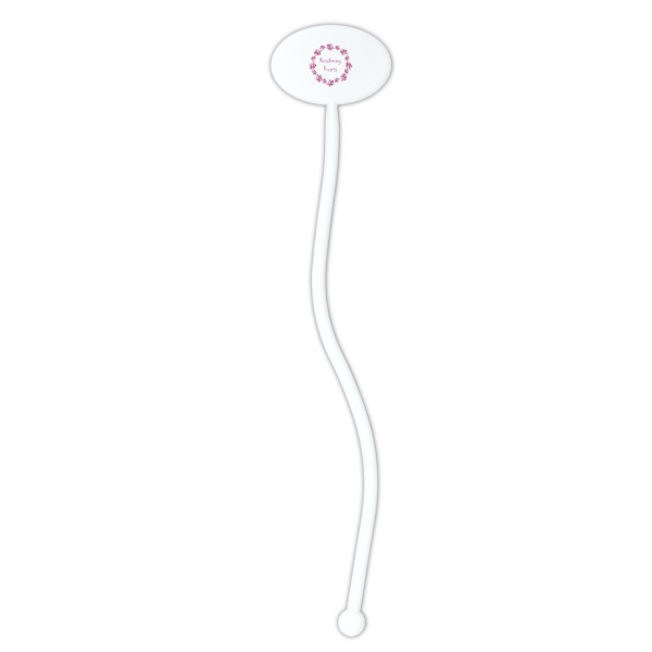 Custom Design - White Plastic 7" Stir Stick - Oval - Single Stick