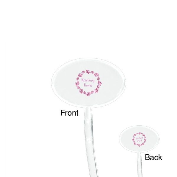 Custom Design - Clear Plastic 7" Stir Stick - Oval - Front & Back
