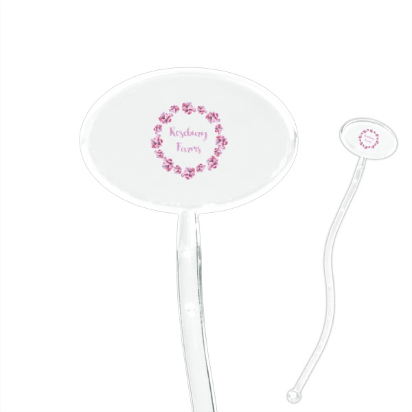 Custom Farm House 7" Oval Plastic Stir Sticks - Clear (Personalized)