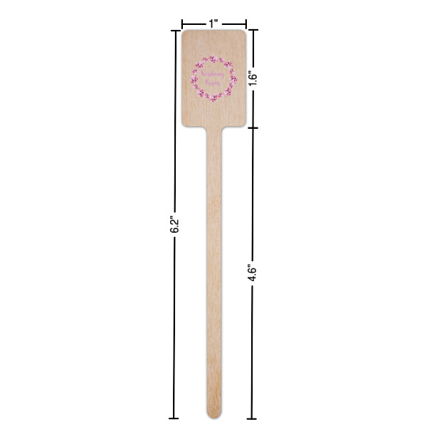 Custom Design - Wooden 6.25" Stir Stick - Rectangular - Dimensions