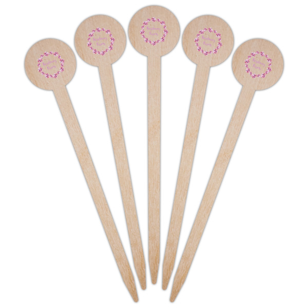 Custom Design - Wooden 6" Food Pick - Round - Fan View