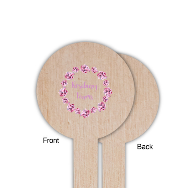 Custom Design - Wooden 6" Food Pick - Round - Single Sided - Front & Back