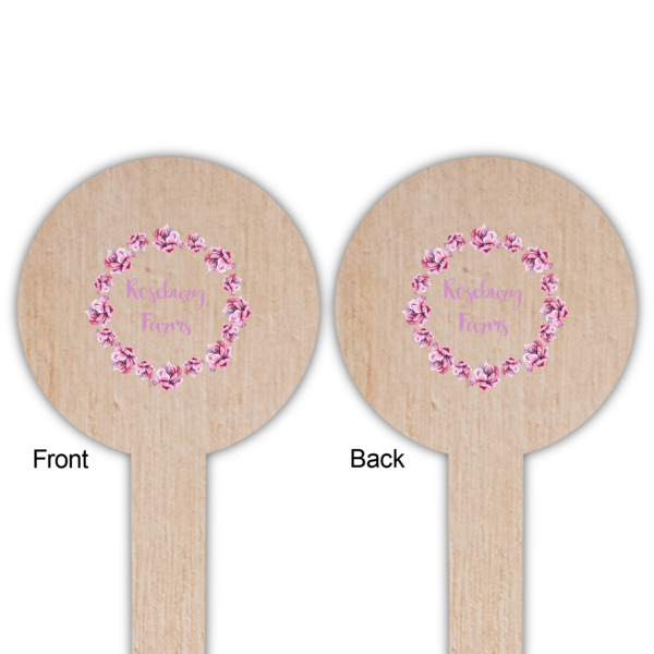 Custom Design - Wooden 6" Food Pick - Round - Double Sided - Front & Back