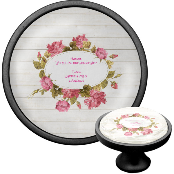 Custom Design - Black Custom Cabinet Knob (Front and Side)