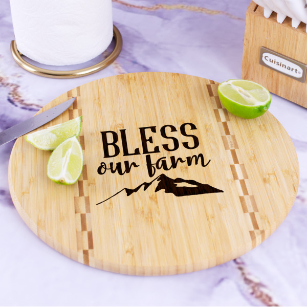 Custom Design - Bamboo Cutting Board - In Context