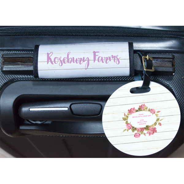 Custom Design - Round Luggage Tag & Handle Wrap - In Context