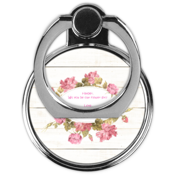 Custom Design - Cell Phone Ring Stand & Holder - Front (Collapsed)