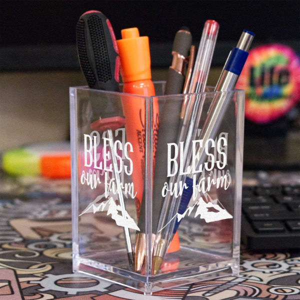 Custom Design - Acrylic Pen Holder - In Context