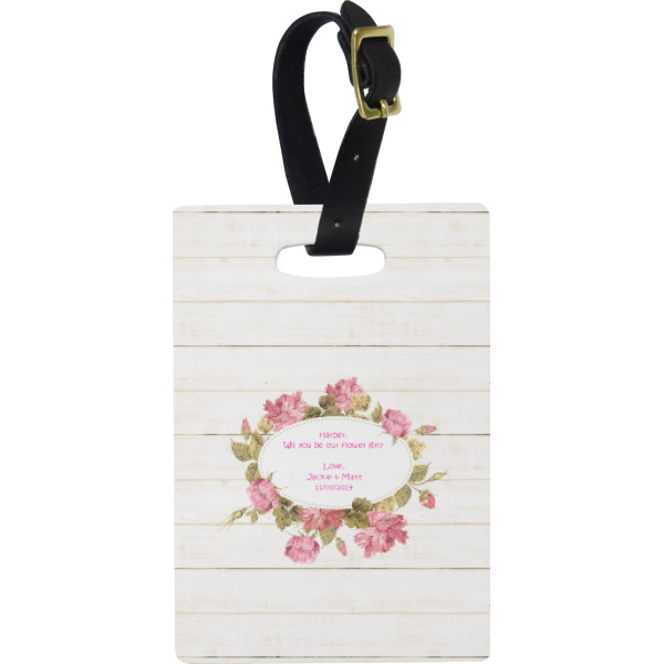 Custom Farm House Plastic Luggage Tag - Rectangular w/ Name or Text