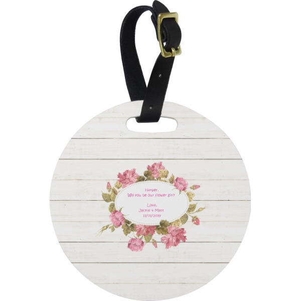 Custom Farm House Plastic Luggage Tag - Round (Personalized)
