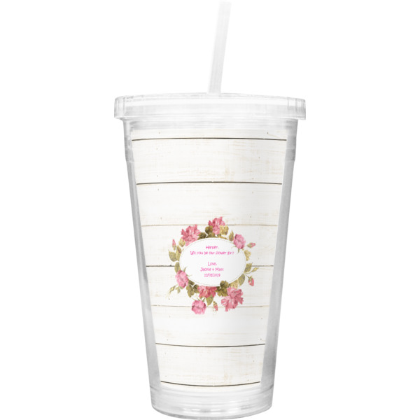 Custom Farm House Double Wall Tumbler with Straw (Personalized)