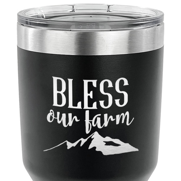Custom Design - 30 oz Stainless Steel Ringneck Tumbler - Black - CLOSE UP