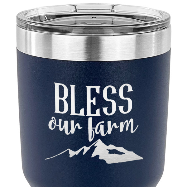 Custom Design - 30 oz Stainless Steel Ringneck Tumbler - Navy - CLOSE UP