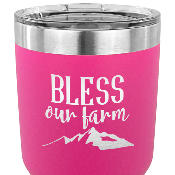 Custom Design - 30 oz Stainless Steel Ringneck Tumbler - Pink - CLOSE UP