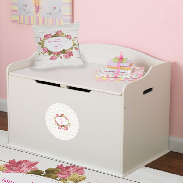 Custom Design - Round Wall Decal on Toy Chest