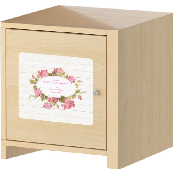 Custom Design - Square Wall Decal on Wooden Cabinet