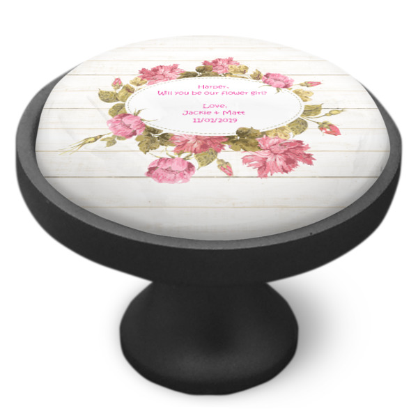 Custom Design - Cabinet Knob - Black - Side