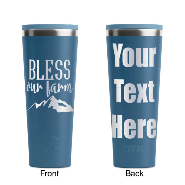 Custom Design - Steel Blue RTIC Everyday Tumbler - 28 oz. - Front and Back