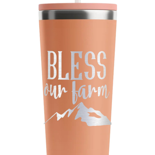 Custom Design - Peach RTIC Everyday Tumbler - 28 oz. - Close Up