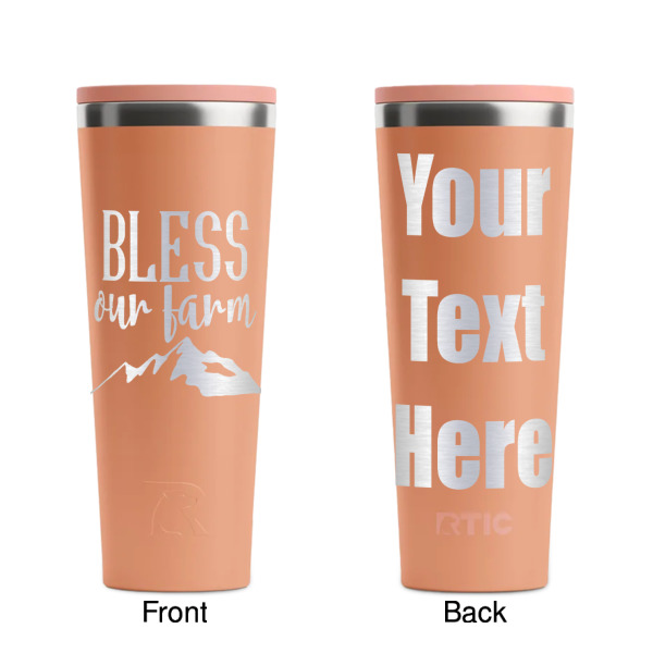 Custom Design - Peach RTIC Everyday Tumbler - 28 oz. - Front and Back