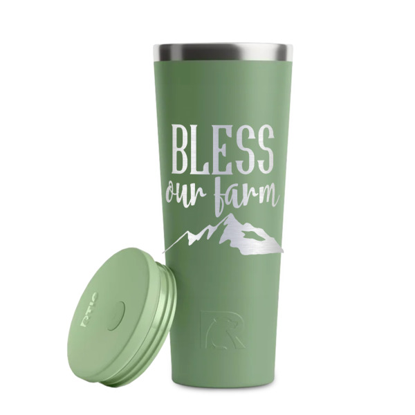 Custom Design - Light Green RTIC Everyday Tumbler - 28 oz. - Lid Off