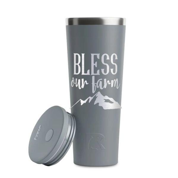 Custom Design - Grey RTIC Everyday Tumbler - 28 oz. - Lid Off