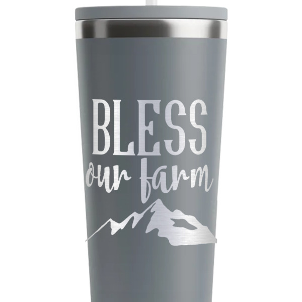 Custom Design - Grey RTIC Everyday Tumbler - 28 oz. - Close Up