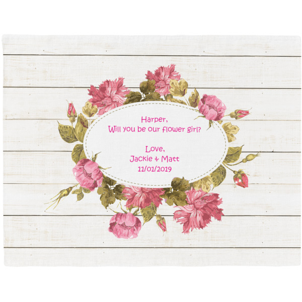 Custom Farm House Woven Fabric Placemat - Twill w/ Name or Text