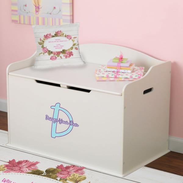 Custom Design - Wall Name & Initial Small on Toy Chest