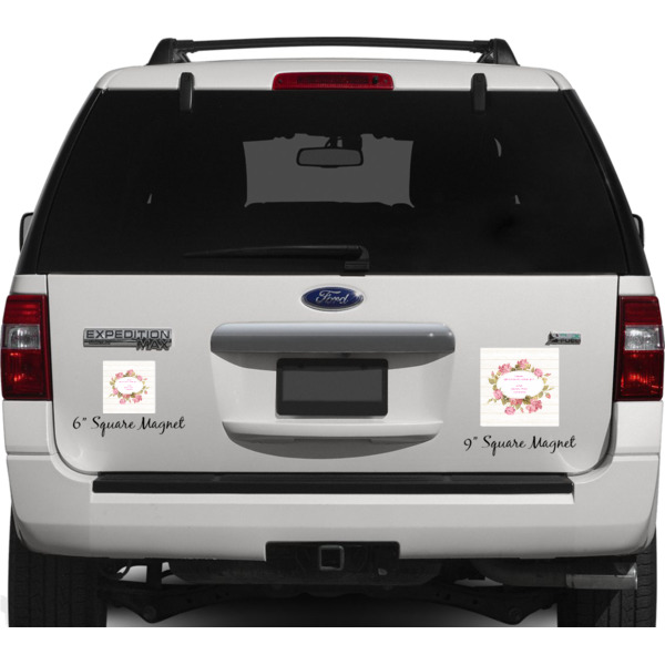 Custom Design - Personalized Square Car Magnets on Ford Explorer
