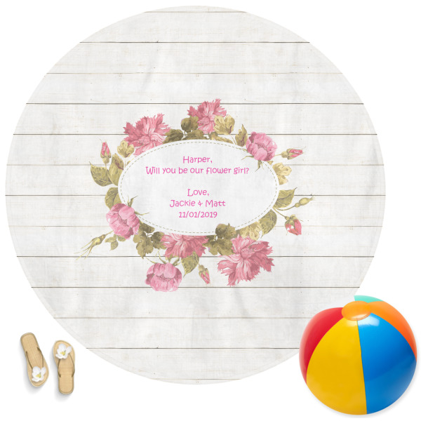 Custom Farm House Round Beach Towel (Personalized)