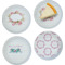 Farm House Set of 4 Glass Appetizer / Dessert Plate 8" (Personalized)