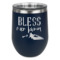 Farm House Stemless Stainless Steel Wine Tumbler - Navy - Double Sided (Personalized)