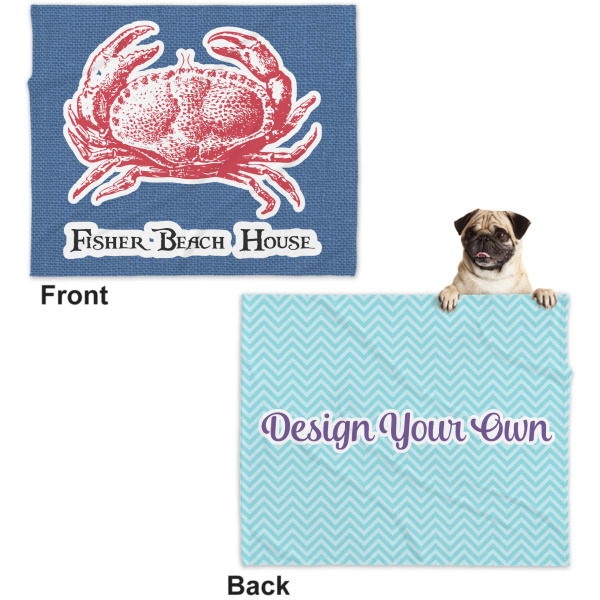 Custom Design - Microfleece Dog Blanket - Large- Front & Back