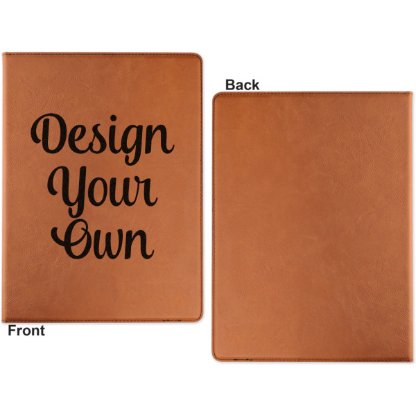 Custom Design - Cognac Leatherette Portfolios with Notepad - Small - Single Sided- Apvl