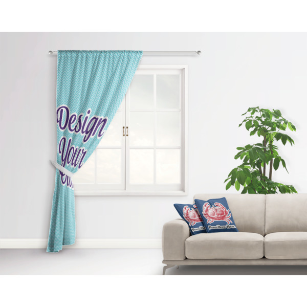 Custom Design - Curtain With Window and Rod - in Room Matching Pillow