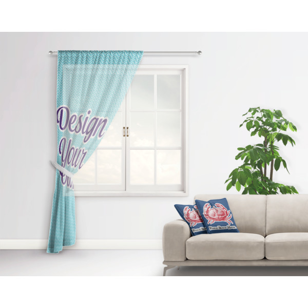 Custom Design - Sheer Curtain With Window and Rod - in Room Matching Pillow