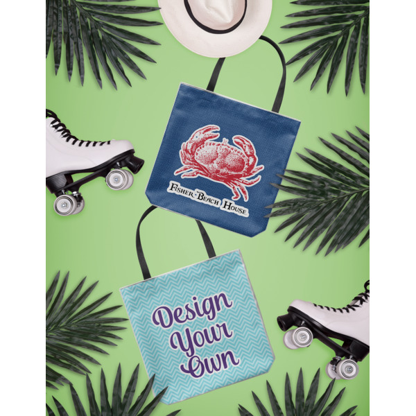 Custom Design - Canvas Tote Lifestyle Front and Back- 13x13