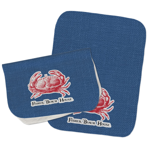 Custom Design - Two Rectangle Burp Cloths - Open & Folded