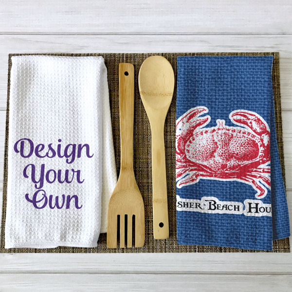 Custom Design - Waffle Weave Towels - 2 Print Styles